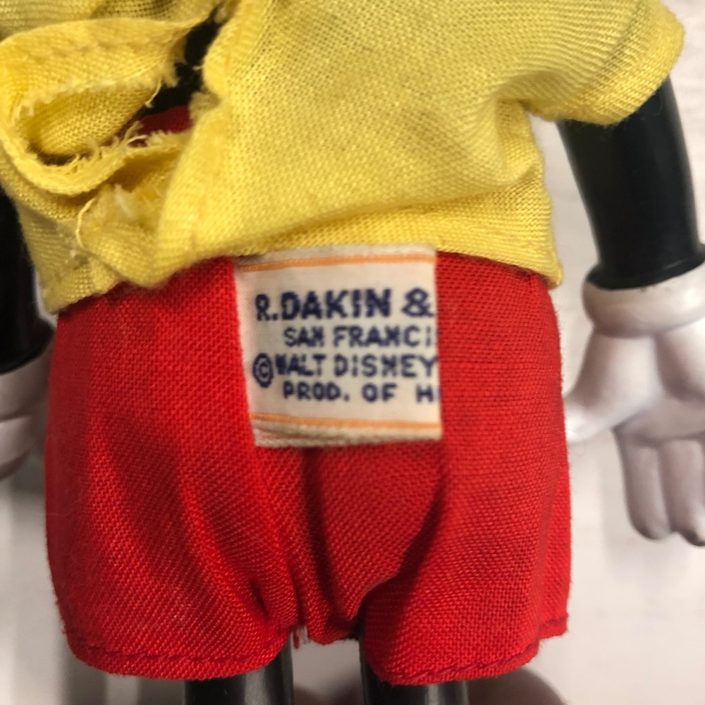 Vintage Dakin Disney Mickey Mouse Vinyl Face Plush Doll Toy Hong Kong - Picture 4 of 8